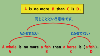 A is no more B than C is Dの用法について