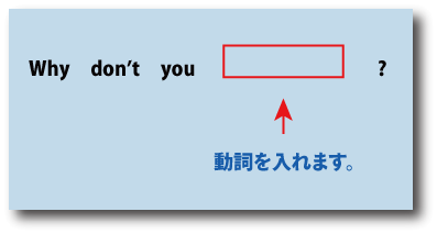 英語why don't you（～しませんか）について