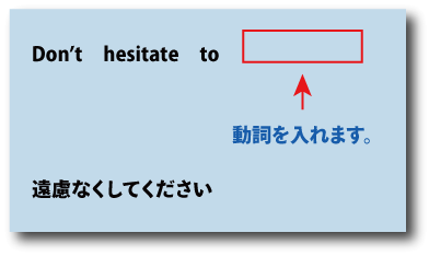 英語Don't hesitate to（遠慮なくしてください）について