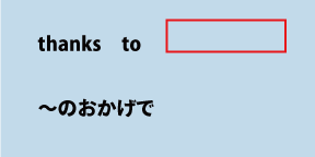 英語thanks to（～のおかげで）について