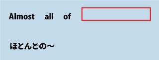 英語almost all of（ほとんどの～）について