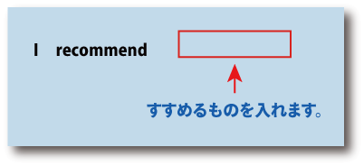 英語I recommend（～をすすめる）について