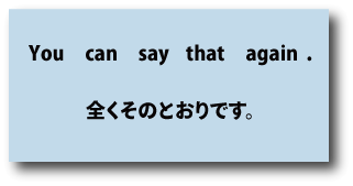 英語You can say that again.（全くそのとおりです）について