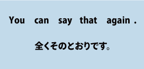 英語You can say that again.（全くそのとおりです）について