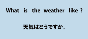 what is the weather like?（天気はどうですか）について