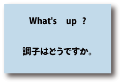 what's up（調子はどうですか）について