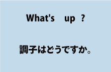 what's up（調子はどうですか）について