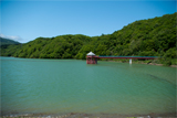上磯ダムの春の景色（北海道北斗市）