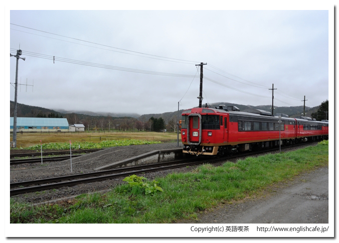 江差線、湯ノ岱駅の臨時列車から（北海道木古内町から江差町）