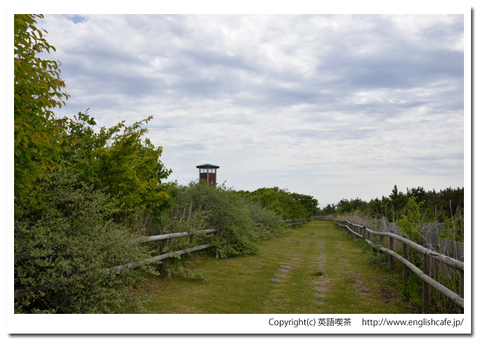 百人浜、百人浜の入り口と展望塔（北海道幌泉郡えりも町）