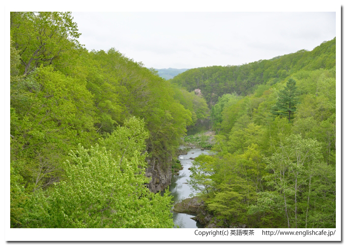 活込ダム、渓谷の奥のほうへ（北海道本別町）
