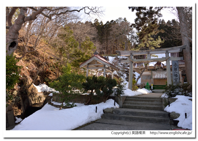 上ノ国八幡宮、上ノ国八幡宮の鳥居と社（北海道檜山郡上ノ国町）