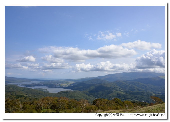 きじひき高原、きじひき高原展望台から見る、大沼と横津連峰（北海道北斗市）