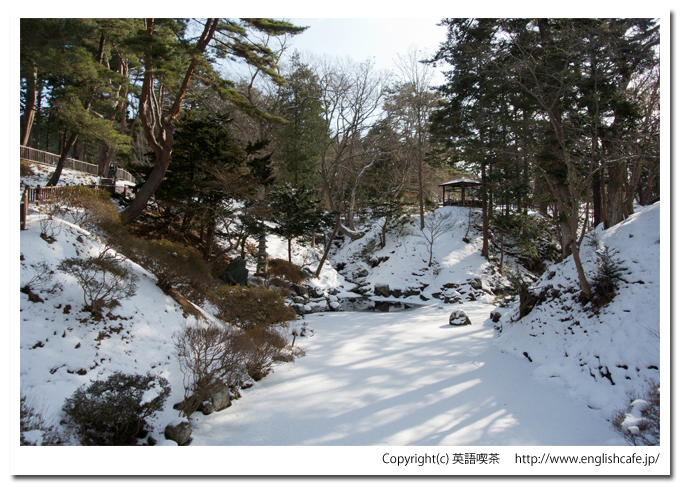 冬の見晴公園から木橋（北海道函館市）