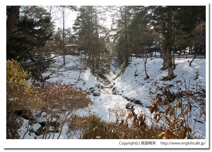 冬の見晴公園から木橋（北海道函館市）