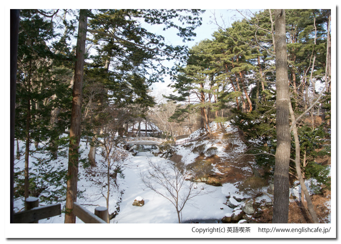 冬の見晴公園から木橋（北海道函館市）