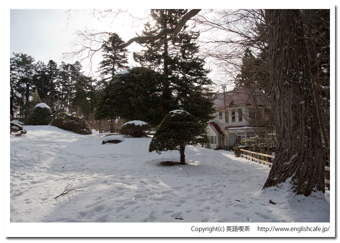 冬の見晴公園から木橋（北海道函館市）