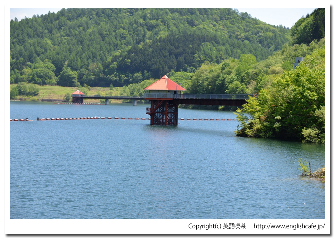 三石ダム、三石ダムの取水等付近をクローズアップ（北海道日高郡新ひだか町）