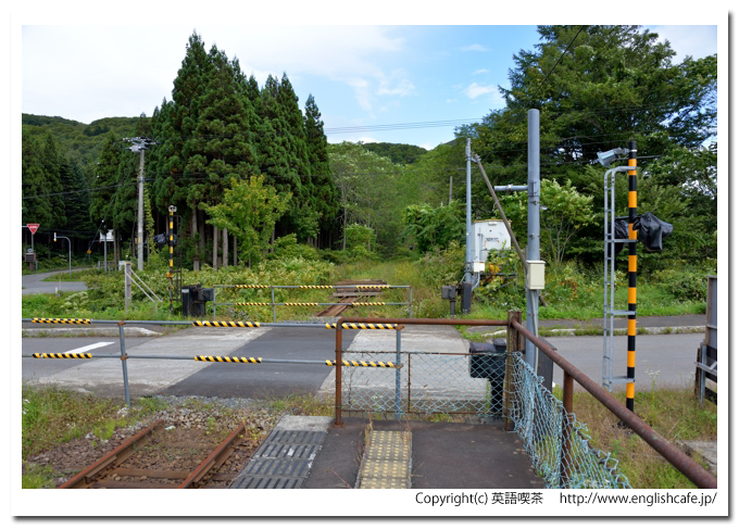 宮越駅（旧江差線）、旧宮越駅ホームから（北海道檜山郡上ノ国町）
