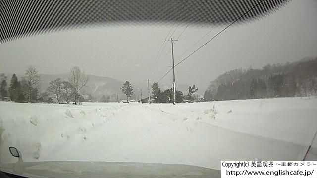 雪景色の濁川ダムへ（北海道森町）