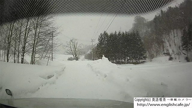 雪景色の濁川ダムへ（北海道森町）