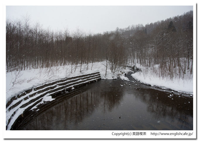 雪景色の濁川ダム（北海道森町）