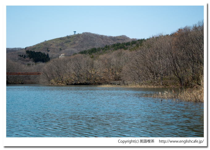 逆川ダムのダム湖と橋（北海道檜山郡江差町）