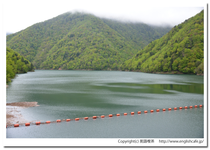 札内川ダム、札内川ダムのダム湖の景色です（北海道中札内村）