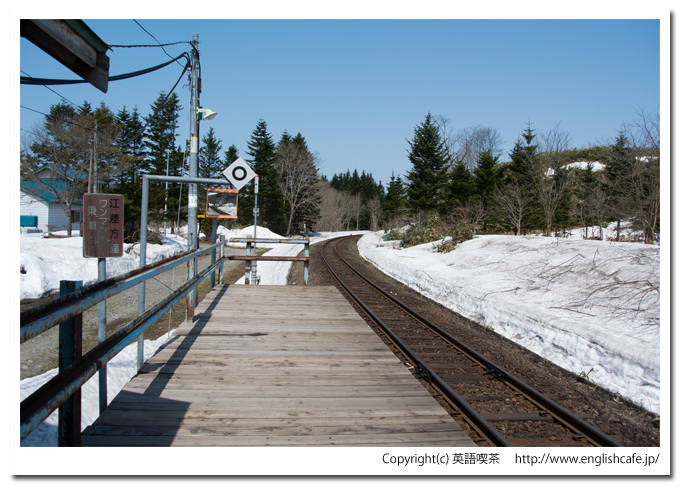 神明駅のホーム再び（北海道檜山郡上ノ国町）