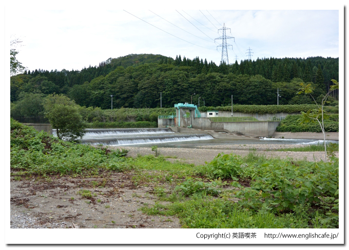 知内町親水広場（重内頭首工）、重内頭首工の全体像（北海道上磯郡知内町）