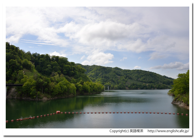庶路ダム、庶路ダムの湖の奥側風景（北海道白糠郡白糠町）