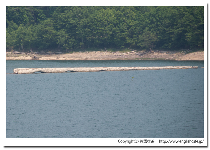 タウシュベツ展望台から見るタウシュベツ橋梁のアップ（北海道上士幌町）
