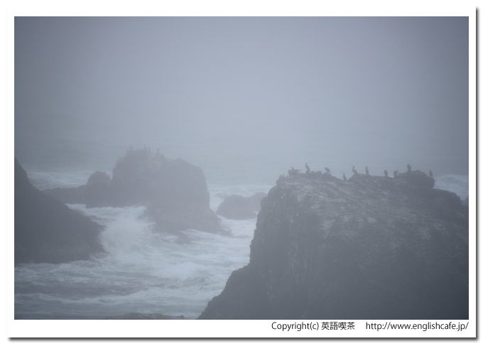 湯沸岬灯台、湯沸岬の岩礁をズームアップ（北海道厚岸郡浜中町）