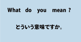 what do you mean?（どういう意味ですか）について