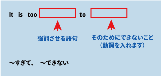 英語too...to...（～すぎて、～できない）について