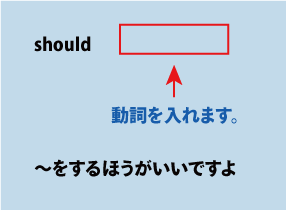 英語should（～をするほうがいいですよ）について